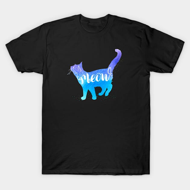 Blue Cat T-Shirt by wisecolor